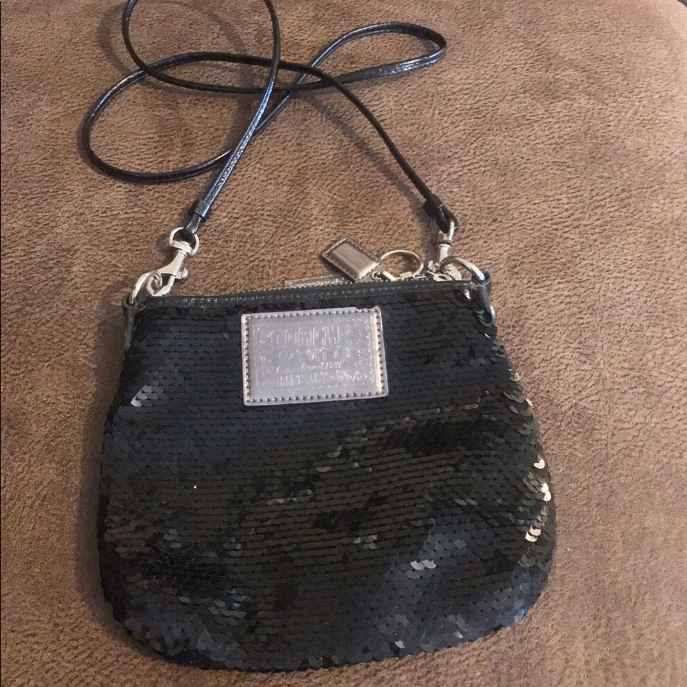 Authentic Coach sequins cross body